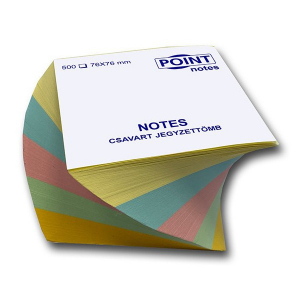Tépőtömb csavart Point Notes (76x76mm) pasztell színek 500 lapos