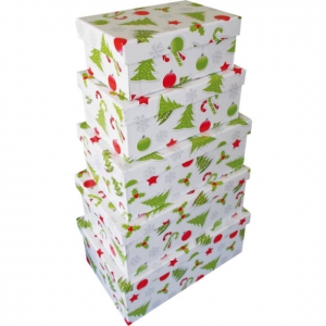 Nifty Gift karácsonyi, négyzet alakú papír díszdoboz 22X14X9cm